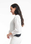 ORIENTIQUE Cotton  Flat  Knit Wrap top in White , a classic 'must have' in your wardrobe