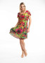 Orientique Cap Sleeve Bias Frill Dress in EL PASO Print (#3156)