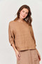 Naturals by Olive et Julie Elbow Sleeve  Linen Top in CHAI (#GA410)