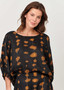Naturals by Olive et Julie Elbow Sleeve Linen Top in INFUSION Print (GA473)