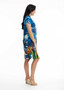 Orientique S/S V-neck Cotton Dress in SANTORINI Print (#20057)