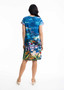 Orientique S/S V-neck Cotton Dress in SANTORINI Print (#20057)