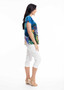 Orientique V-Neck Contemporary Tee in SANTORINI Print (#22990)