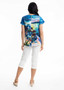 Orientique V-Neck Contemporary Tee in SANTORINI Print (#22990)