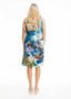 Orientique V-Neck Cotton Pleat Dress in SANTORINI Print (#20059)