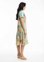Orientique Collared Patchwork Midi Dress in ALGARVE Print (#20007)