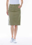CAFE LATTE  Stretch Cotton CLM165 Jeans Skirt - KHAKI