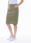 CAFE LATTE  Stretch Cotton CLM165 Jeans Skirt - KHAKI