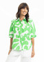 Escape by OQ Boxy Collar Shirt Linen in PARROT (#72501)