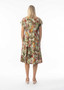 Orientique CAP Sleeve Layer Dress in LIMA OLIVE Print (#20105)