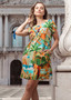 Orientique Reversible S/S Shift Dress in GUATEMALA Print (#30167)