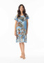 Orientique Patchwork Dress in LIMA BLUE Print (#20113) Orientique Patchwork Dress in LIMA BLUE Print (#20113)