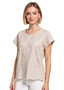Cafe Latte Embroidered Front TOP (#CLM548) IN NATURAL