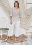 VL076 LINEN STRAIGHT LEG CROP PANT WAS $159.95 NOW