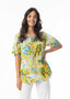 Orientique Cotton Cap Slv Top in AMALFI Print (#32443)