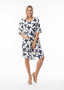 ORIENTIQUE Cotton Elbow Sleeve Dress in NAZCA Print (#40195)
