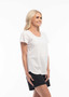 ORIENTIQUE ESSENTIALS COTTON TEE TOP (#6207) IN WHITE