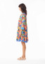 Escape by OQ Rayon frill Slv Layer Dress in BIANCA Print (#71559)