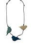 C N6-6231 BIRD NECKLACE BLUE/WHITE