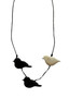 C N6-6231 BIRD NECKLACE BLACK/WHITE