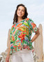 Orientique Cotton Ruffle Hem Top in EQUADOR Print  (#42197)