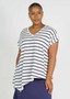 Lou Lou Bamboo HOLIDAY Tee in BLUE/white STRIPE