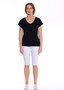 CAFE LATTE V-NECK COTTON SPANDEX TEE (#CLM476) in BLACK