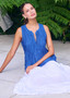 Namastai Sleevless Crinkle Cotton Top (#NAM P165) in Plain BLUE