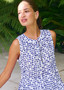 Namastai Sleevless Crinkle Cotton Top (#NAM P165) in Print BLUE