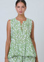 Namastai Sleevless Crinkle Cotton Top (#NAM P165) in Print GREEN