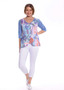 CAFE LATTE V-Neck Elbow Slv Hi-Lo Burn Out tee (#CLM506) in OCEAN