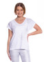 CAFE LATTE V-NECK FOIL PRINT TOP (#CLM507)