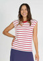 Lou Lou BAMBOO DONNA CAP SLV STRIPED TOP