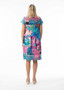 Orientique Cotton Knit S/S Bubble Dress in MARAKESH Print (#20151M)