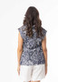 Orientique Cotton Cami Top with Collar in AKSHARAY NAVY Print (#42199)