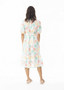 ESCAPE BY OQ EMBROIDERED ELBOW SLEEVE DRESS - CORAL PRINT (#81319)