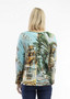 Orientique V-Neck 3/4 Slv Contempory Fit Print Top in Alicante Print (#23013)