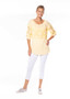 Cafe Latte Cotton Peasant top (CLM448) in Yellow