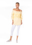 Cafe Latte Cotton Peasant top (CLM448) in Yellow