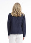 Orientique Linen Blend Fringe Jacket in NAVY (#62843)