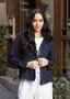 Orientique Linen Blend Fringe Jacket  in NAVY (#62843)