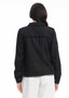 Orientique Linen Blend Fringe Jacket in BLACK (#62843)