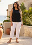 Orientique Rivet Capri Pant in WHITE (#5631)