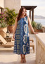 Orientique Sleeveless Maxi Dress in LIBERTE BLUE Print (#40292)