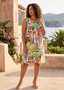 Orientique Stretch Cotton shift Dess in PALOMA Print (#30244)