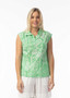 Orientique Cotton Cami Top with Collar in AKSHARAY GREEN (#42205). WAS $59.95 now