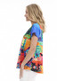 ORIENTIQUE V-Neck Contemporary Tee in FRENCH RESTAURANT Print (#23183)