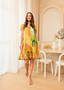 Escape by OQ Rayon frill hem Shift dress in MARIA Print (#91333)