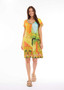 Escape by OQ Rayon frill hem Shift dress in MARIA Print (#91333)