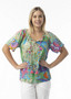 Orientique cap Sleeve Top in SANTA CRUZ Print (#23084). Was $89.95 now